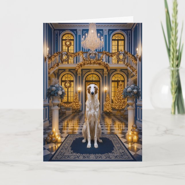 Borzoi Holiday Card Helgkort (Framsida)