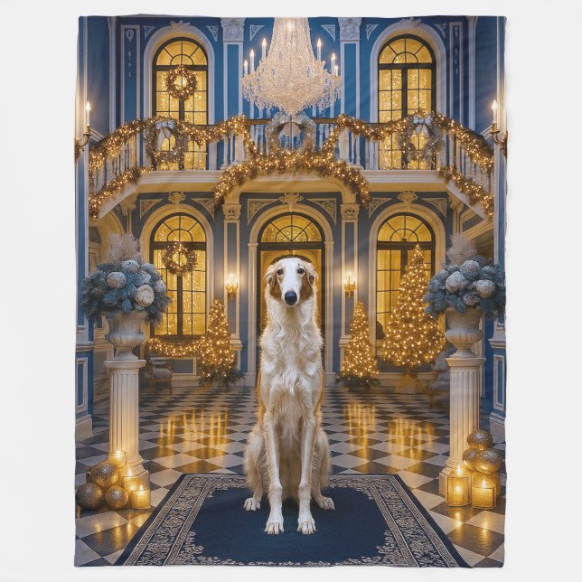 Borzoi Holiday  Fleecefilt (Framsidan)