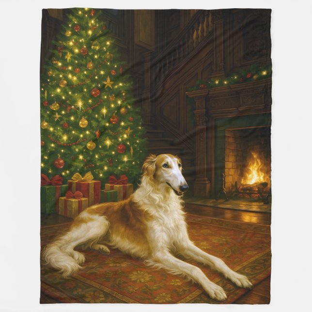 Borzoi Holiday  Fleecefilt (Framsidan)