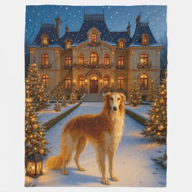 Borzoi Holiday  Fleecefilt (Framsidan)