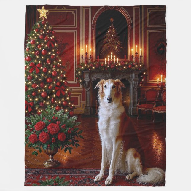 Borzoi Holiday  Fleecefilt (Framsidan)
