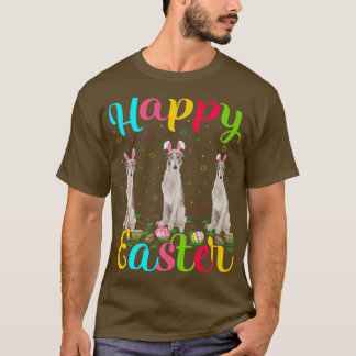 Borzoi Hund älskare Funny Påskägg Bunny Borzoi Hap T Shirt