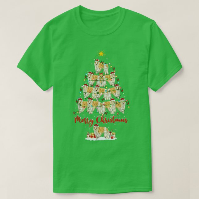 Borzoi Hund älskare Matching Santa Borzoi jul T T Shirt (Design framsida)