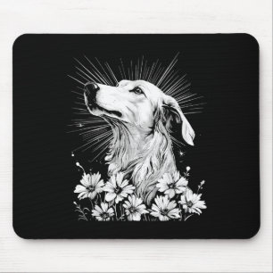 Borzoi Hund älskare Retro Stil Tattoo_1 Musmatta