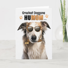 Borzoi Hund Best HuMOM Aldrig Mors dag Helgkort