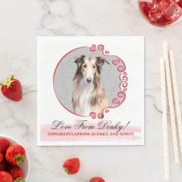 Borzoi hund bröllops servetter med hundar foto