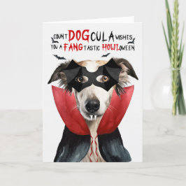 Borzoi Hund Funny Count DOGcula Halloween Helgkort