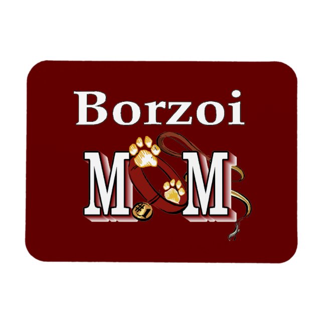 Borzoi Hund MAMMA Magnet (Horisontell)