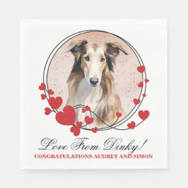 Borzoi Hund Napkins with Hundar Photo Pappersservett
