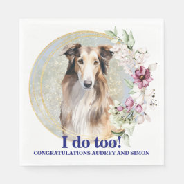Borzoi Hund Napkins with Hundar Photo Pappersservett