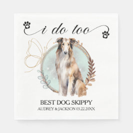 Borzoi Hund Napkins with Hundar Photo Pappersservett