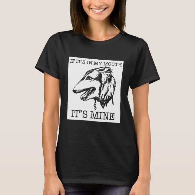 Borzoi hund t shirt (Framsida)