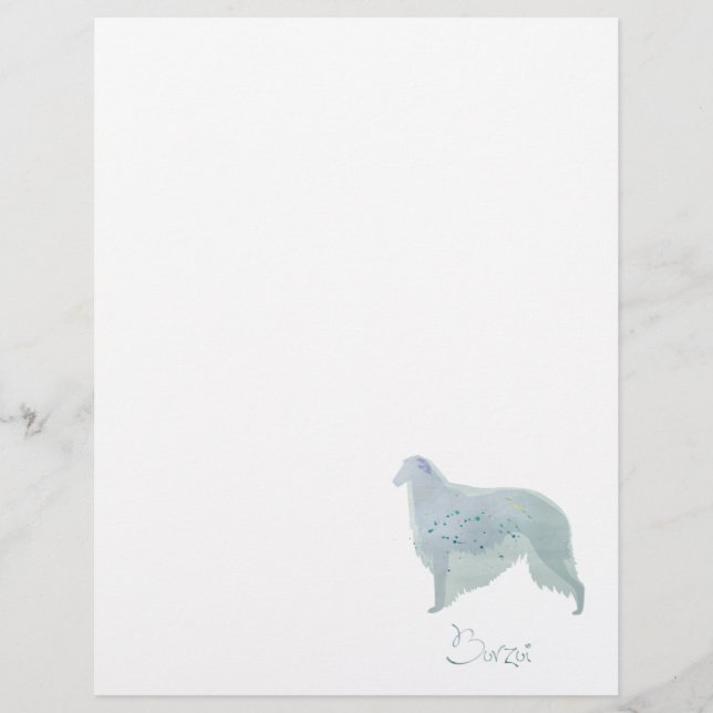 Borzoi Hund Watercolor Design (Framsida)