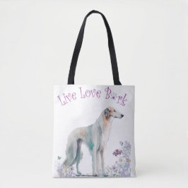 Borzoi Hundmamma Blommig Tygkasse