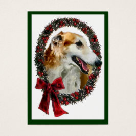Borzoi jul Gift Namn bricka Visitkort