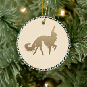 Borzoi julgransprydnad keramik