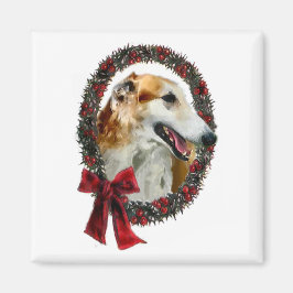 Borzoi julklappar magnet