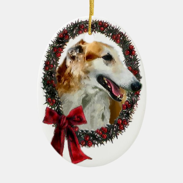 Borzoi julklappar Ornament (Framsidan)