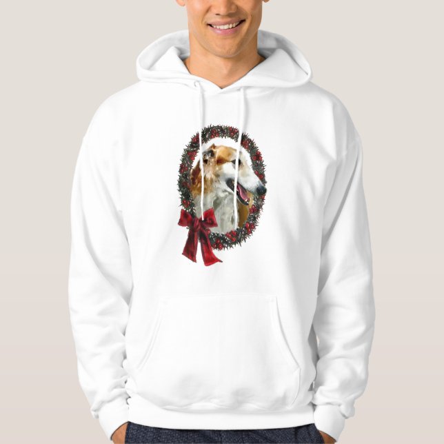 Borzoi julklappar sweatshirt (Framsida)