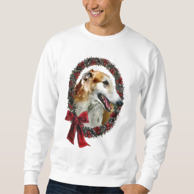 Borzoi julklappar sweatshirt (Framsida)