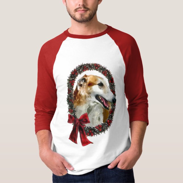 Borzoi julklappar tee (Framsida)