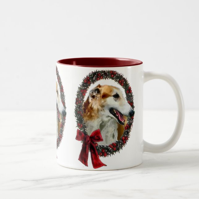 Borzoi julklappar Två-Tonad mugg (Höger)