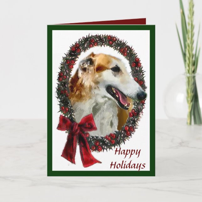 Borzoi-julkort Helgkort (Framsida)