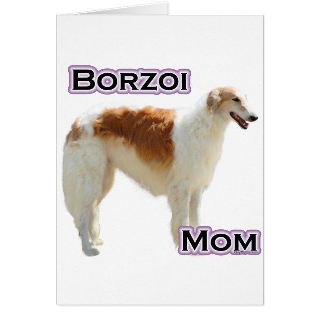 Borzoi Mamma 4 Hälsningskort (Framsidan)