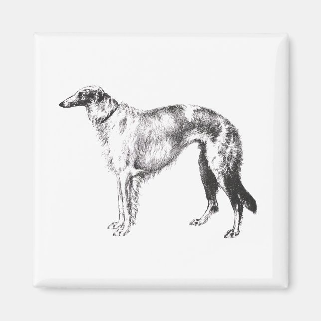 Borzoi Martynow Etching Magnet (Framsidan)