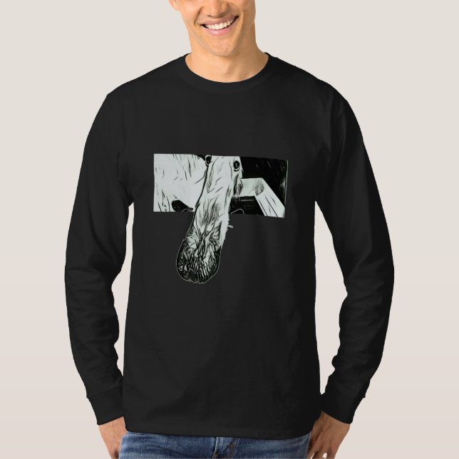 BORZOI MEME LÅNG NÄSA HUND T SHIRT (Framsida)