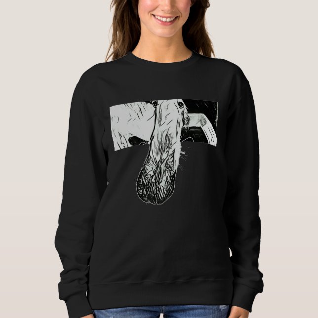 BORZOI MEME LONG NOSE DOG T SHIRT (Framsida)