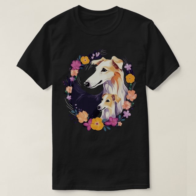 Borzoi Mors dag T Shirt (Design framsida)