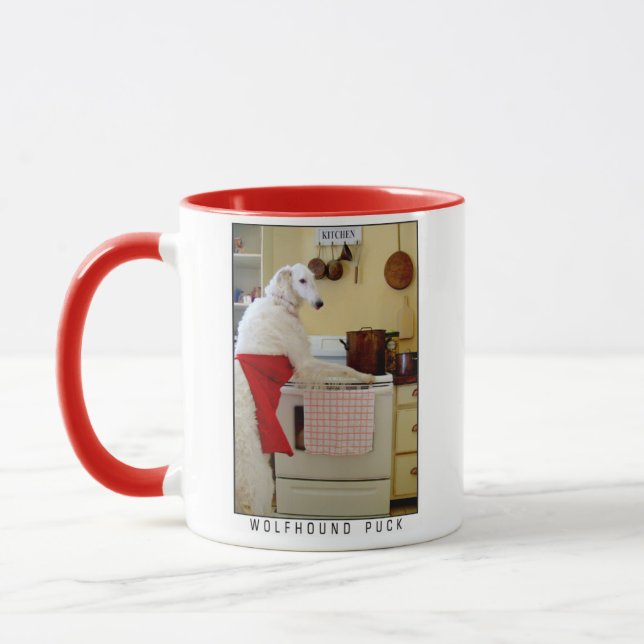 Borzoi Mug Russian Wolfhound Sighthound kitchen  Mugg (Vänster)