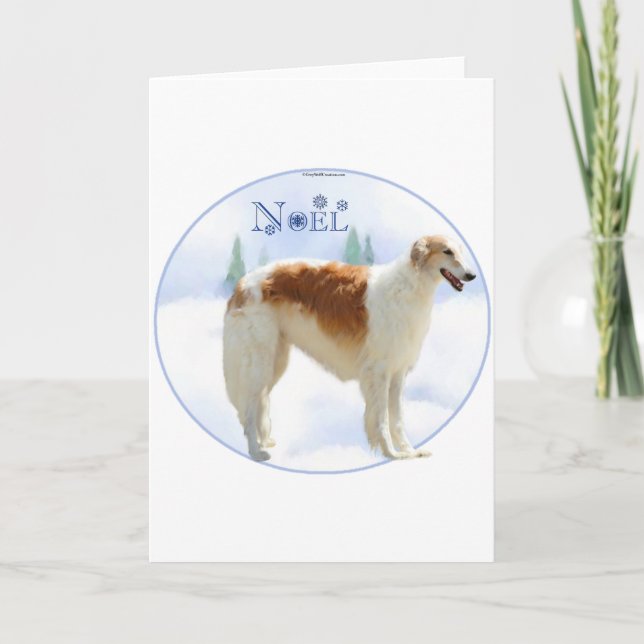 Borzoi Noel Helgkort (Framsida)