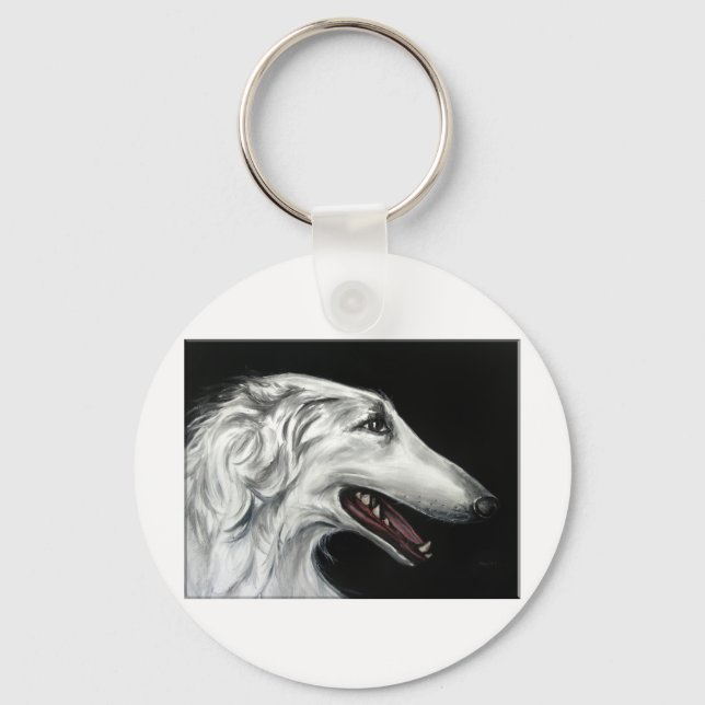 borzoi nyckelring (Framsida)