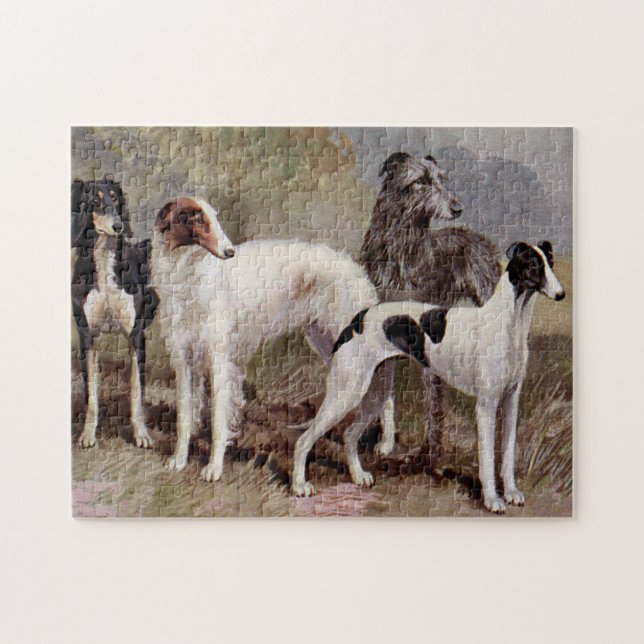 Borzoi och Sighthound Pussel (Horisontell)