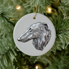 Borzoi-ornament Julgransprydnad Keramik