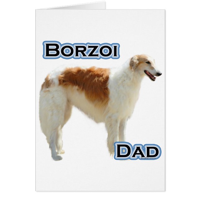 Borzoi Pappa 4 Hälsningskort (Framsidan)