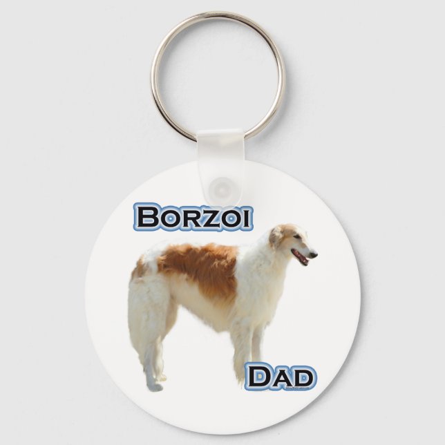 Borzoi Pappa 4 - Nyckelkedja Nyckelring (Framsida)