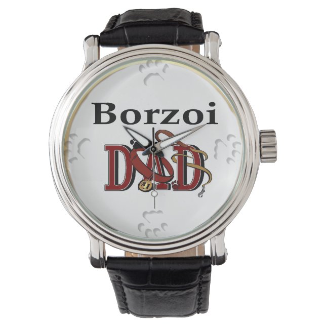 Borzoi Pappa Armbandsur (Framsida)