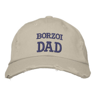Borzoi Pappa Broderad Hatt Keps