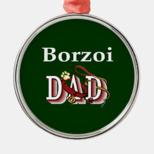 Borzoi Pappa Julgransprydnad Metall
