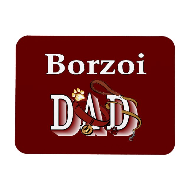 Borzoi Pappa Magnet (Horisontell)