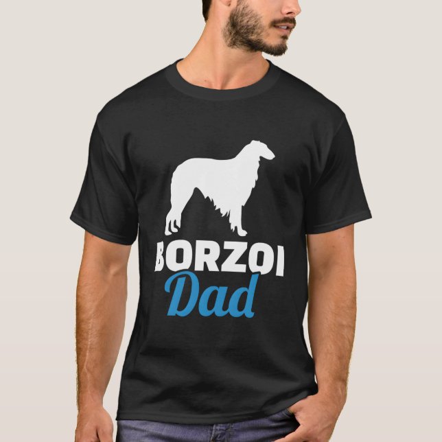 Borzoi Pappa T Shirt (Framsida)
