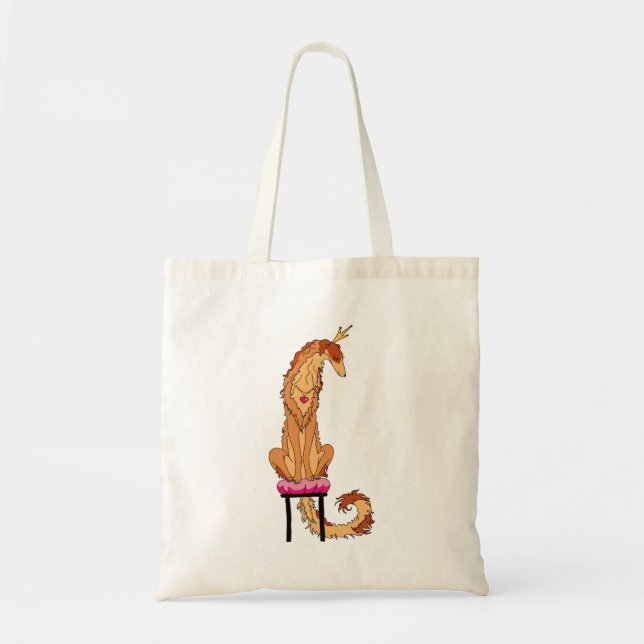 Borzoi Prinsessor Röda och Guld Tygkasse (Framsidan)