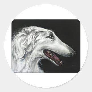 borzoi runt klistermärke