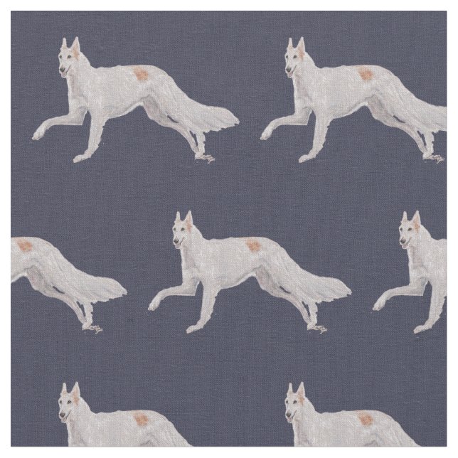 Borzoi Russian Wolfhound Hund Art Fabric Tyg (Närbild)