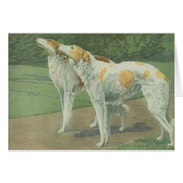 Borzoi (rysk Wolfhound) Hälsningskort (Framsidan Horizontal)
