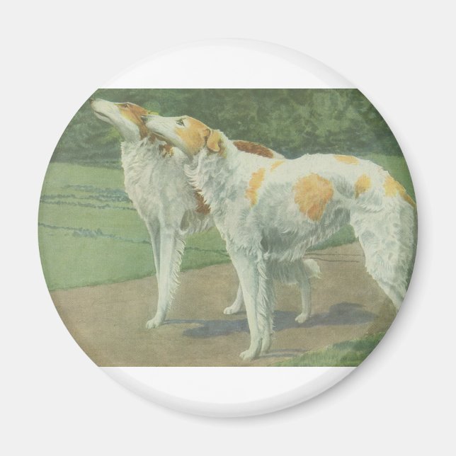 Borzoi (ryska Wolfhound) Magnet (Framsidan)