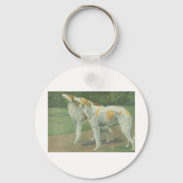Borzoi (ryska Wolfhound) Nyckelring